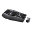 Logitech Cordless Desktop Comfort Laser - Keyboard - wireless - RF - ergonomic - mouse - USB / PS/2 wireless receiver - charcoal - English